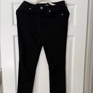 Hudson Super Model Nico Jeans Women's Black Skinny Distressed Jeans